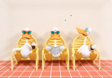 Sitting Ducks Resin Sculpture 1990 Sculpture - Michael Bedard Sitting Ducks Resin Sculpture 1990 Sculpture - Michael Bedard