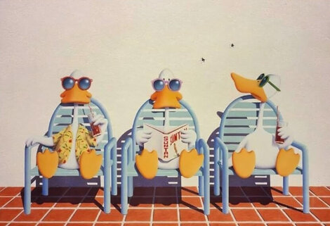 Sitting Ducks AP 1977 - Huge Limited Edition Print - Michael Bedard