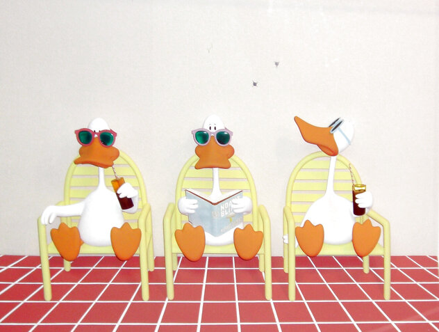 Sitting Ducks Resin Sculpture 1992 by Michael Bedard - For Sale on