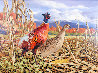 Autumn Harvest for Ring Neck Pheasants 1960 31x38 Original Painting by Tom Beecham - 0