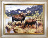 Moose Against the Mountains 1960 28x34 Original Painting by Tom Beecham - 1