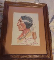 Untitled Crayon Portrait 1984 16x13 Drawing by Joe Beeler - 1 Untitled Crayon Portrait 1984 16x13 Drawing by Joe Beeler - 1