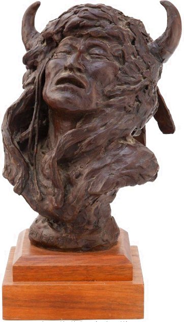 Untitled Portrait Bronze Sculpture 10 in Sculpture by Joe Beeler