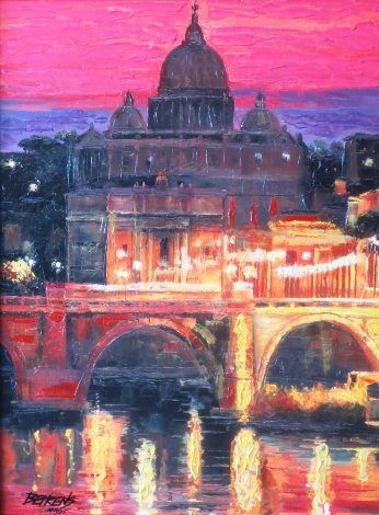 Sunset Over St. Peters 2010 Embellished - Rome, Italy Limited Edition Print - Howard Behrens