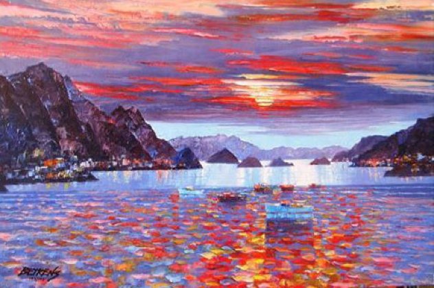 Amalfi Sunset Heavily Embellished 2010 Limited Edition Print by Howard Behrens
