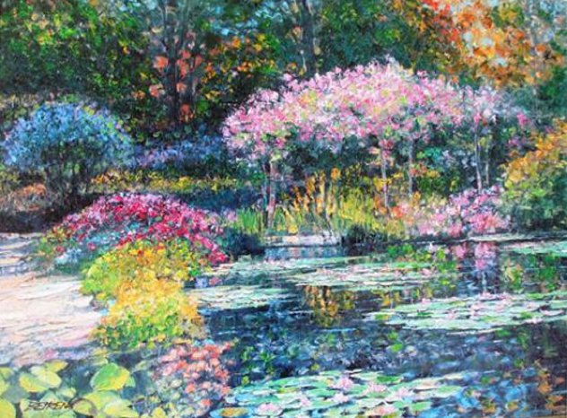 Giverny Lily Pond Embellished 2010 Limited Edition Print by Howard Behrens