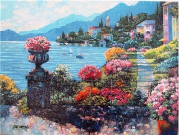 Varenna Morning Embellished 2010 Limited Edition Print - Howard Behrens Varenna Morning Embellished 2010 Limited Edition Print - Howard Behrens