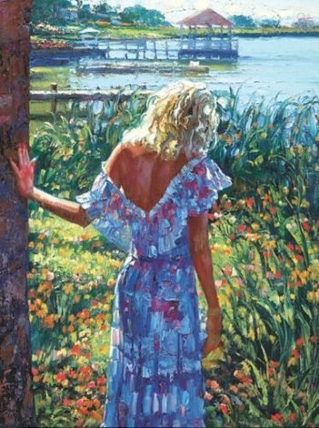 My Beloved by the Lake 2010 Heavily Embellished Limited Edition Print - Howard Behrens