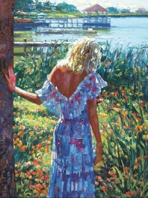 My Beloved by the Lake 2010 Heavily Embellished Limited Edition Print by Howard Behrens