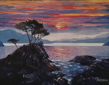 Sunset At the Lone Cypress 2011 Embellished Limited Edition Print - Howard Behrens Sunset At the Lone Cypress 2011 Embellished Limited Edition Print - Howard Behrens