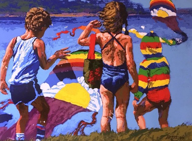 Kids N Kites 1982 Limited Edition Print by Howard Behrens