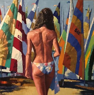 Fall Sail 1991 52x52 Super Huge Original Painting - Howard Behrens Fall Sail 1991 52x52 Super Huge Original Painting - Howard Behrens