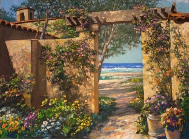Casa By the Sea 2001 47x36 Original Painting by Howard Behrens Casa By the Sea 2001 47x36 Original Painting by Howard Behrens