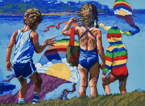 Kids and Kites 1982 - Huge Limited Edition Print - Howard Behrens