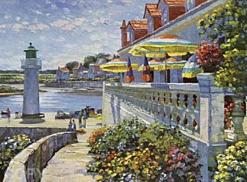 Lighthouse At Sazon 1980  Embellished    Limited Edition Print - Howard Behrens
