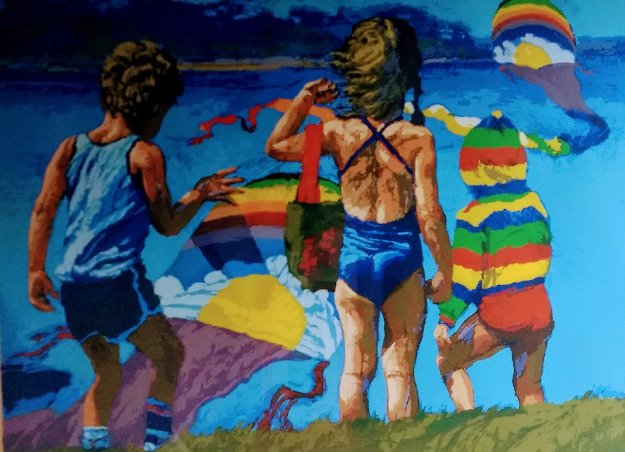 Kids And Kites 1982 Limited Edition Print by Howard Behrens Kids And Kites 1982 Limited Edition Print by Howard Behrens