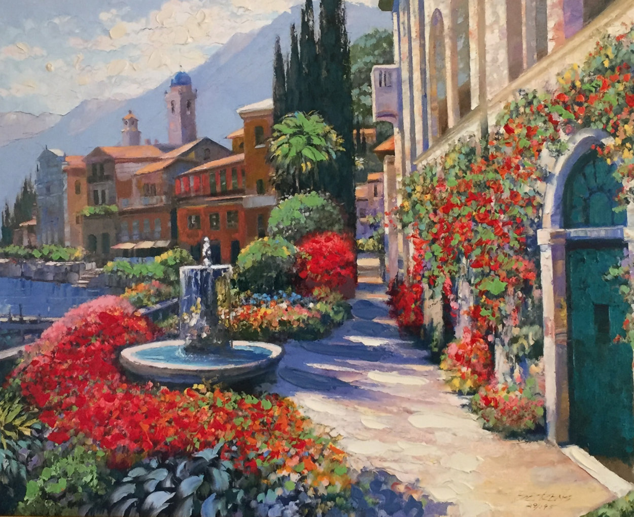 Along Lake Como #2 2007 Embellished Limited Edition Print by Howard Behrens Along Lake Como #2 2007 Embellished Limited Edition Print by Howard Behrens