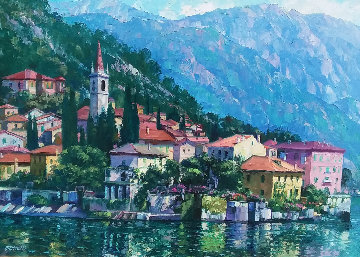 Reflections of Lake Como 2000 Embellished Limited Edition Print - Howard Behrens