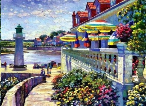 Lighthouse At Sazon 1990 Limited Edition Print - Howard Behrens