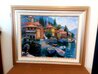 Lake Como Landing 2000 - Early Embellished Giclee on Canvas - Italy - Signed Twice Limited Edition Print by Howard Behrens - 1 Lake Como Landing 2000 - Early Embellished Giclee on Canvas - Italy - Signed Twice Limited Edition Print by Howard Behrens - 1