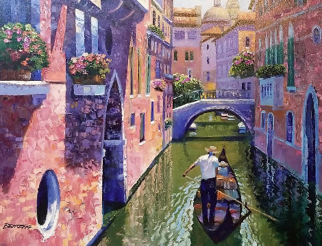 Pink Canal 2003 - Venice, Italy Limited Edition Print - Howard Behrens