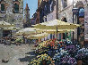 Siena Flower Market 2000 Heavily Embellished Giclee Limited Edition Print by Howard Behrens - 1