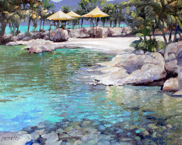 Caribbean Cove 2002 36x42 Original Painting - Howard Behrens Caribbean Cove 2002 36x42 Original Painting - Howard Behrens