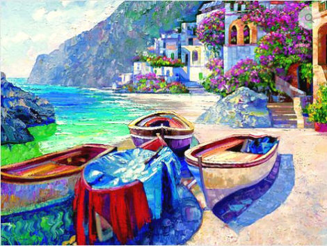 Memories of Capri Heavily  Embellished Limited Edition Print - Howard Behrens