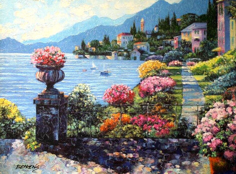 Varenna Morning AP Embellished Giclee on Canvas  -  2010 - Italy Limited Edition Print - Howard Behrens