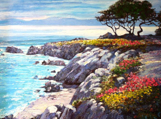 Monterey Bay After the Rain Embellished - California Limited Edition Print by Howard Behrens