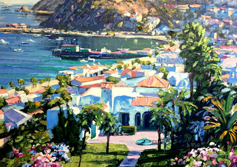 Catalina Island - Embellished Giclee on Canvas - California Limited Edition Print - Howard Behrens