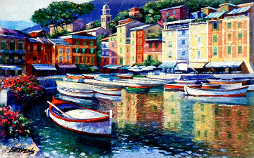 Portofino Harbor, Italy 1992 Limited Edition Print - Howard Behrens Portofino Harbor, Italy 1992 Limited Edition Print - Howard Behrens