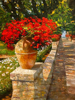Villa Cimbrone, Mural Sized 2009 Heavily Embellished - Super Huge Limited Edition Print - Howard Behrens Villa Cimbrone, Mural Sized 2009 Heavily Embellished - Super Huge Limited Edition Print - Howard Behrens