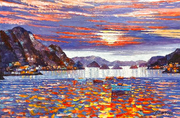Sunset on the Med 2005 30x46 Original Painting - Howard Behrens Sunset on the Med 2005 30x46 Original Painting - Howard Behrens