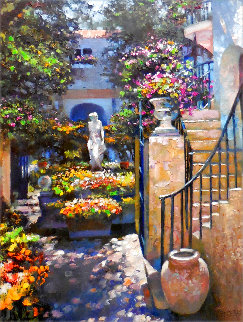 Palm Beach Flower Garden 2001 Embellished Limited Edition Print - Howard Behrens Palm Beach Flower Garden 2001 Embellished Limited Edition Print - Howard Behrens