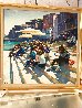 Meeting At the Steps 1985   55x65 - Huge Painting - Italy Original Painting by Howard Behrens - 1