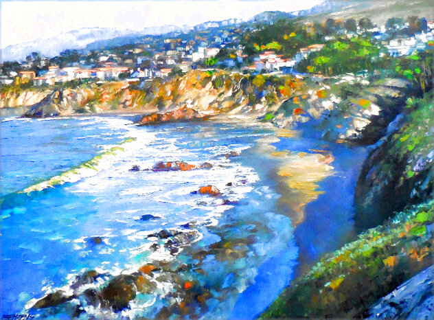 California Shores 2001 - Framed Embellished Lithograph Limited Edition Print by Howard Behrens