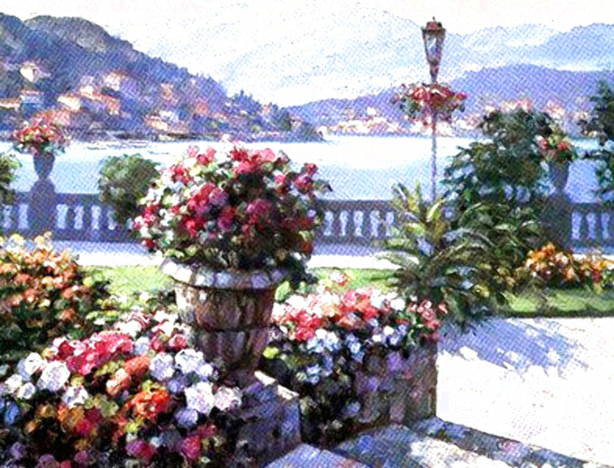 View From the Grand Hotel 1993 Huge 42x49 (Lake Como) Limited Edition Print by Howard Behrens