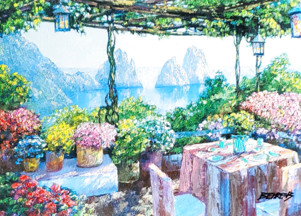 Table For Two, Capri 2010 24x36 Unique Proof Limited Edition Print by Howard Behrens