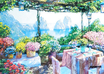 Table For Two, Capri 2010 24x36  Limited Edition Print - Howard Behrens