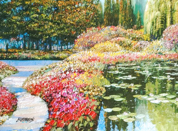   Colors of Giverny Unique 2010 24x36  Original Painting - Howard Behrens