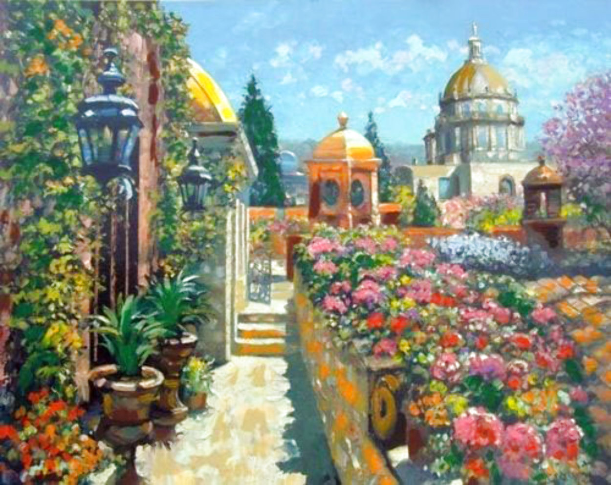 Rooftop Garden (Mexico) 2003 45x52 Huge Limited Edition Print by Howard Behrens