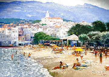 Along the Costa Bravo 41x50 Huge - Spain Original Painting - Howard Behrens Along the Costa Bravo 41x50 Huge - Spain Original Painting - Howard Behrens