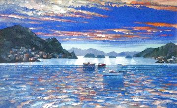 Amalfi Sunset 45x66 - Huge Original Painting - Howard Behrens