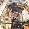 Twilight at the Eiffel Tower AP Embellished Giclee on Canvas - Paris, France Limited Edition Print by Howard Behrens - 4