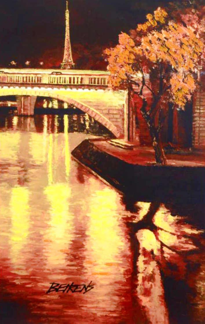 Twilight on the Seine I AP 2011 Embellished - Paris, France Limited Edition Print by Howard Behrens