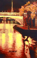 Twilight on the Seine I AP 2011 Embellished - Paris, France Limited Edition Print by Howard Behrens - 0