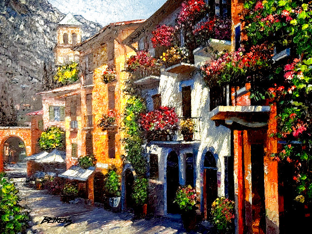 Village Hideaway 2010 Embellished Limited Edition Print by Howard Behrens