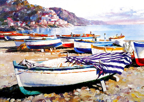 Amalfi Boats 1988 - Huge - Italy Limited Edition Print - Howard Behrens