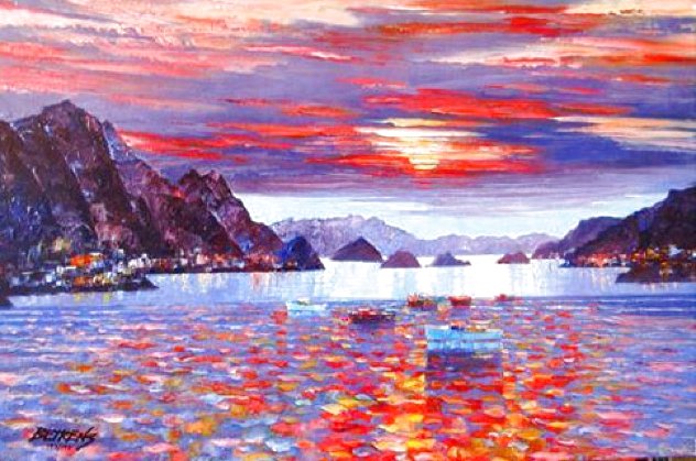 Amalfi Sunset Heavily Embellished 2010 - France Limited Edition Print by Howard Behrens